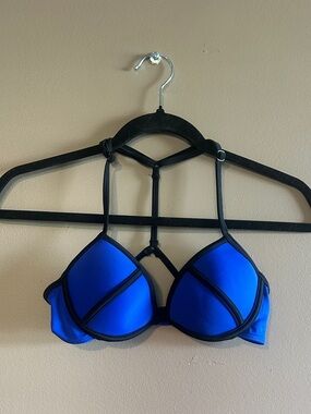 XS Ardene Royal Blue with Black Trim Bikini Top